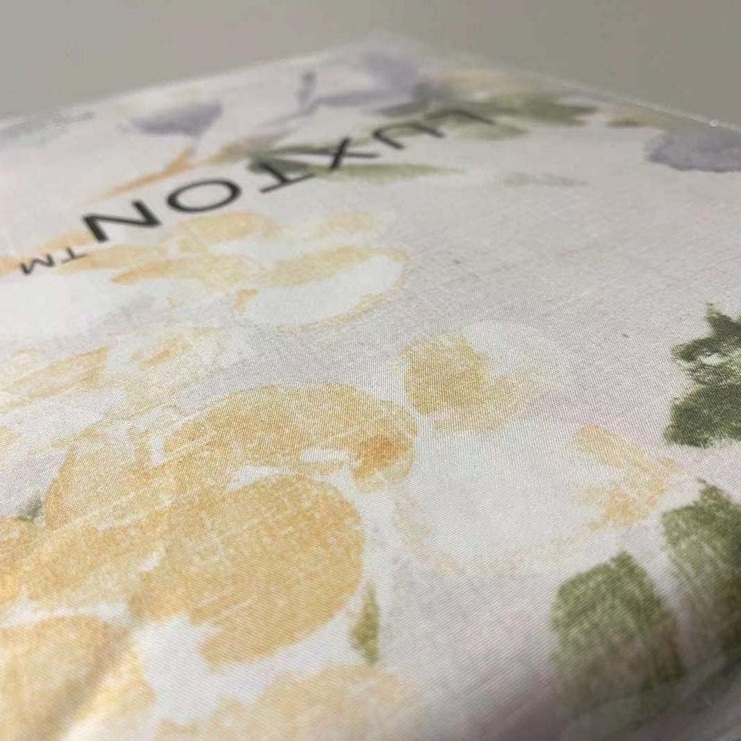 Luxton Leaf Floral Quilt Cover Set, Single Size 2Pcs Fenna Yellow Sage Flower Doona Cover Set (Single Size) image number 5