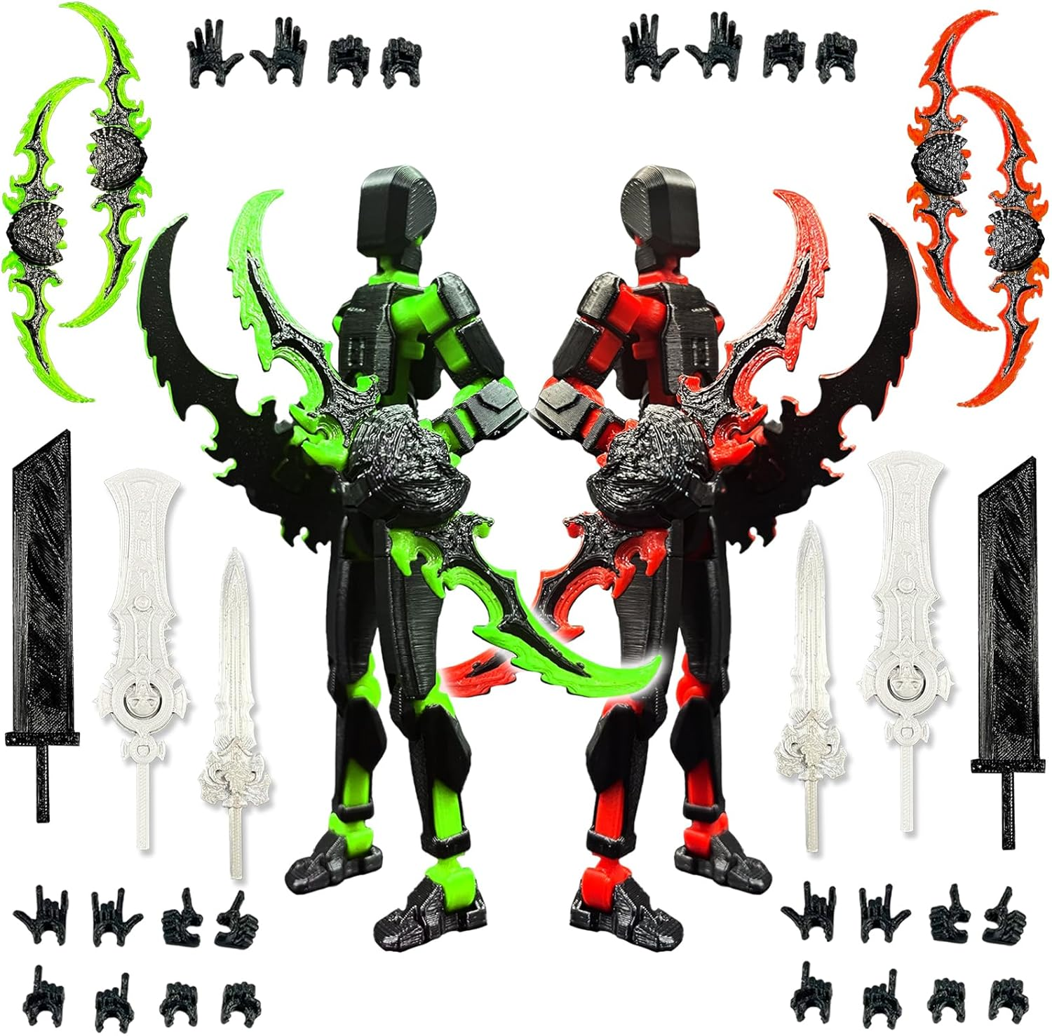 T13 Action Figure Set (Assembly Completed), 3D Printed Multi-Jointed Movable Titan 13 Lucky Dummy 13 Mobile Robot, Nova 13 Action Figures Desktop Decorations for Game Lovers Toy (Purple Blue