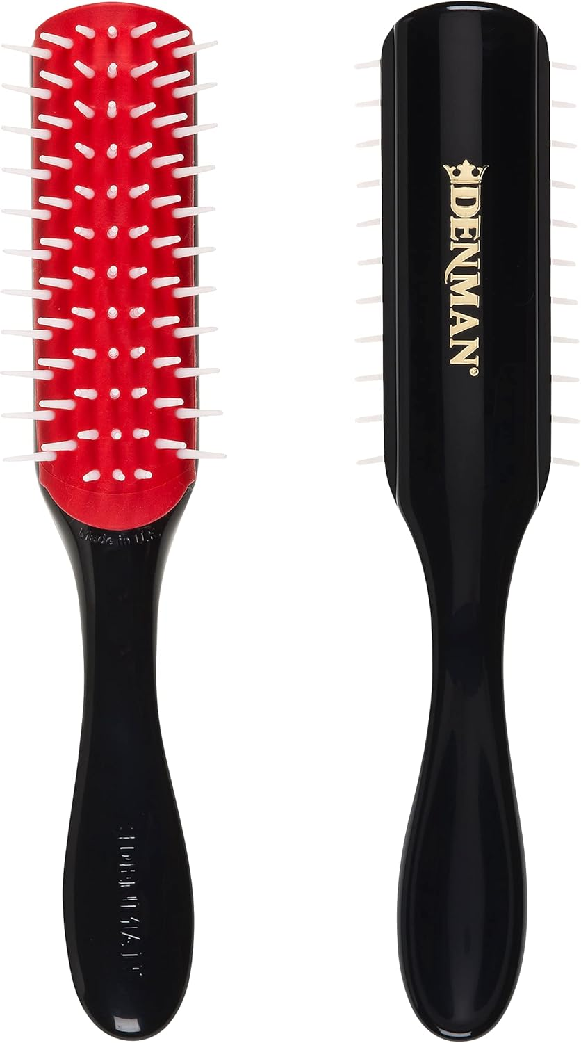 Denman Original Styler Bristles Hair Brush, Black/Red, 7 Row - Wide image number 4