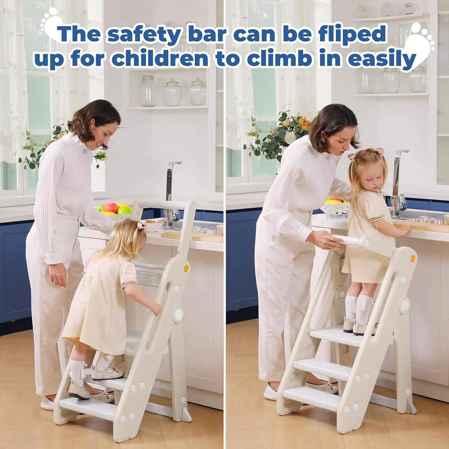 Enliansgo Kids Step Stool Toddler Step Stool for Bathroom Sink,Adjustable 3 Step Stools with Handles to 2 Step for Kids Toilet Potty Training,Kitchen Counter Stools Learning Helper Stool (Grey) image number 1