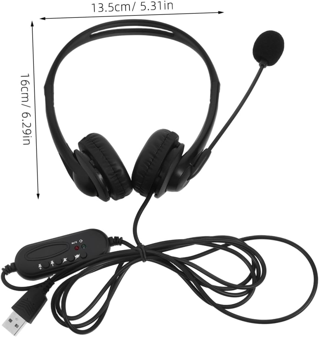 STAHAD Noise Canceling Headphones for Office Use Wire Control for Computer and Call Center Featuring USB Headset Microphone for Communication during Online Classes Business Calls image number 4