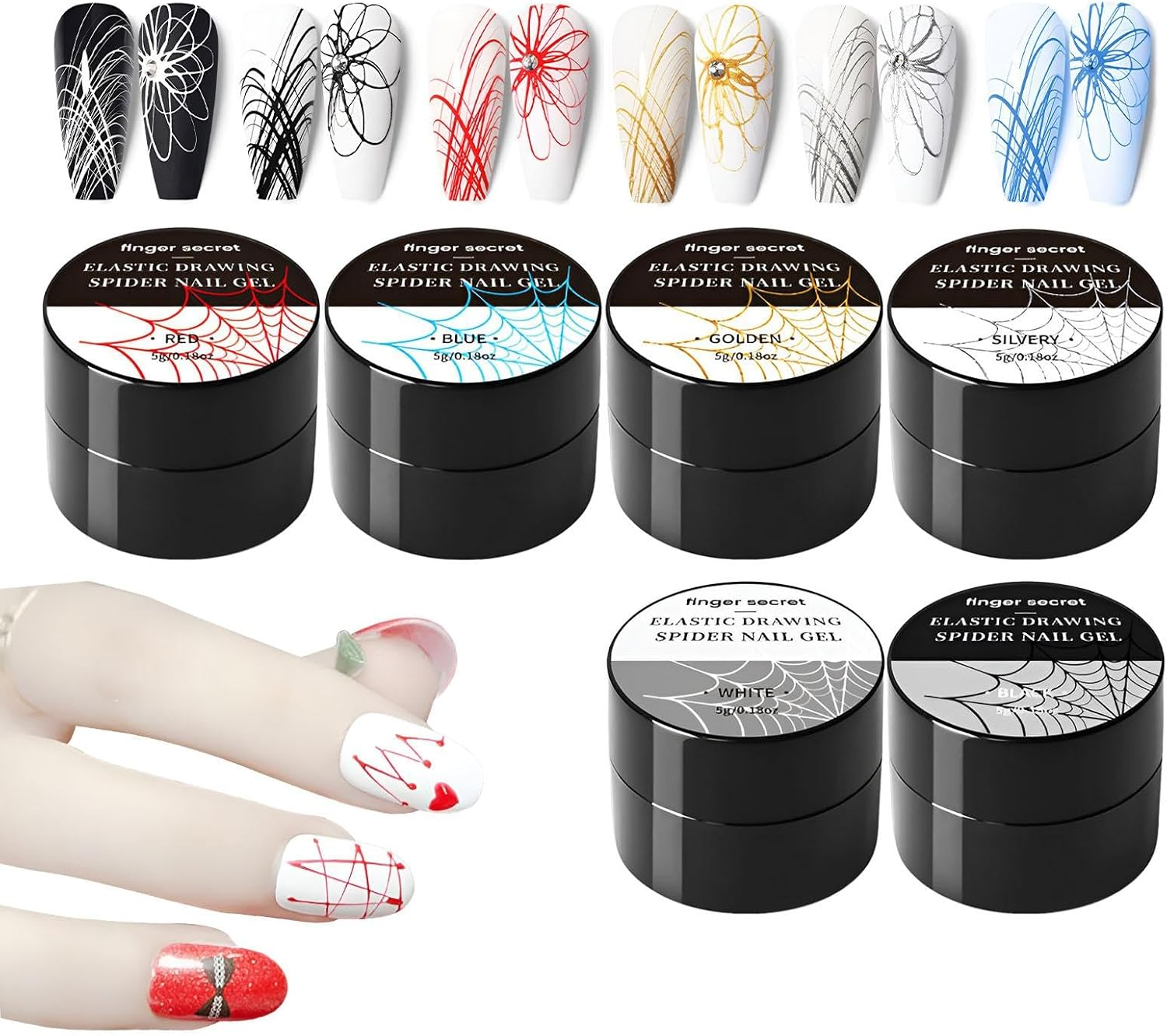 Spider Gel for | 6 Colors Polish Wire Drawing Nail Gel | Elastic Gel Nail Polish Liner Gel Liner for Natural Nails False Nails image number 2