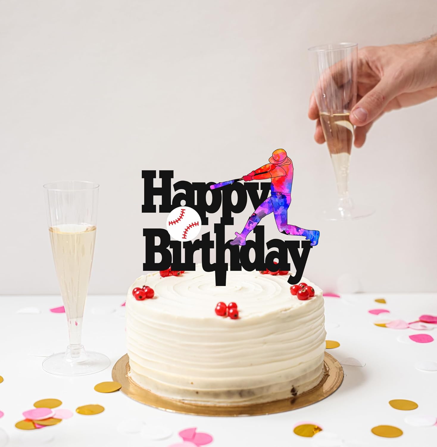 Baseball Cake Topper Baseball Theme Birthday Acrylic Decorations Baseball Softball Player Cake Topper Sport Themed Birthday Party Cake Supplies image number 5