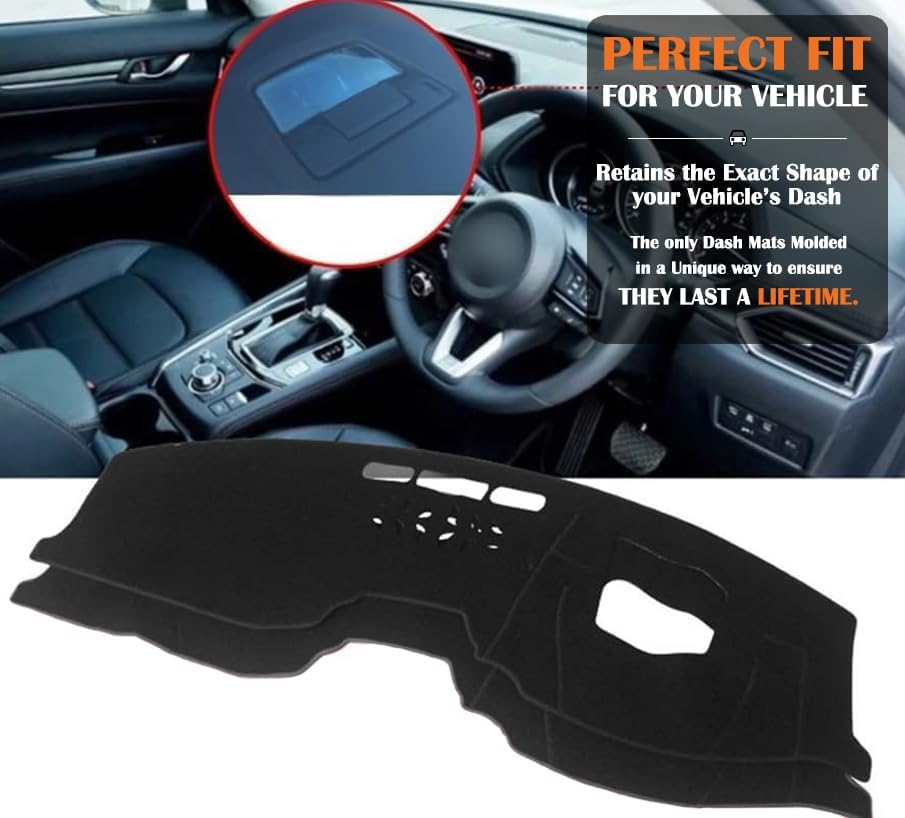Evervenz Dash Mat for Mazda CX-5 2017 2018 2019 2020 2021 2022 2023 CX 5 CX5 2017-Onward Microfiber Leather Dashmat07 image number 1