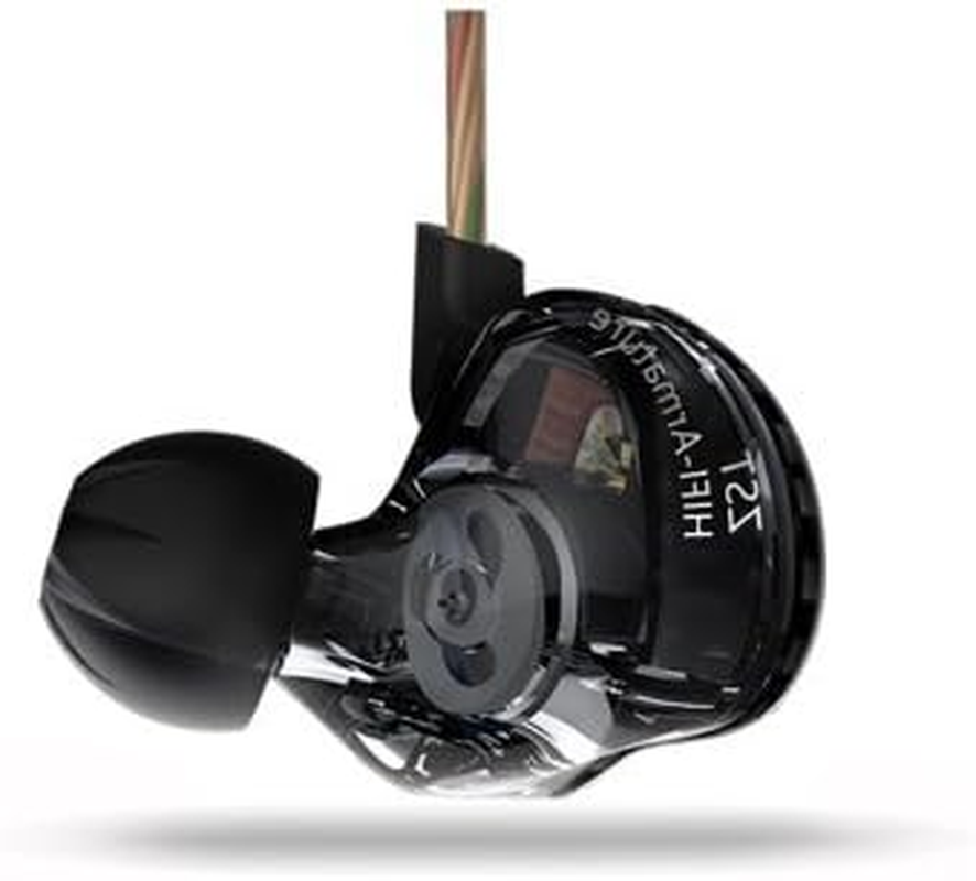 KZ ZST Earbuds Dynamic Hybrid Dual Driver in Ear Earphones (Without Mic, Black)