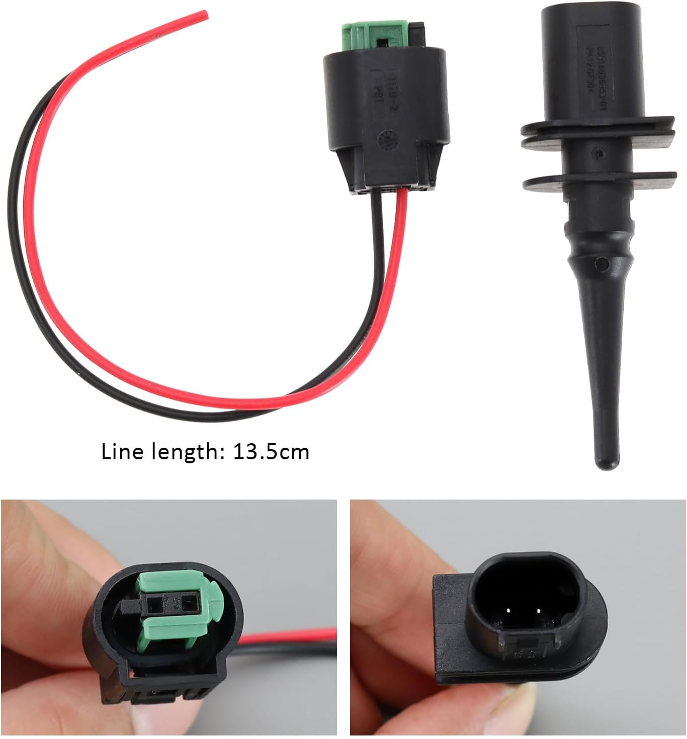 Be in Your Mind 2Pcs Ambient Air Temperature Sensor & Plug Wires 61138365340 61130005199 65816905133 Compatible with BMW MINI Exterior Ambient Air Temp Sensor image number 2
