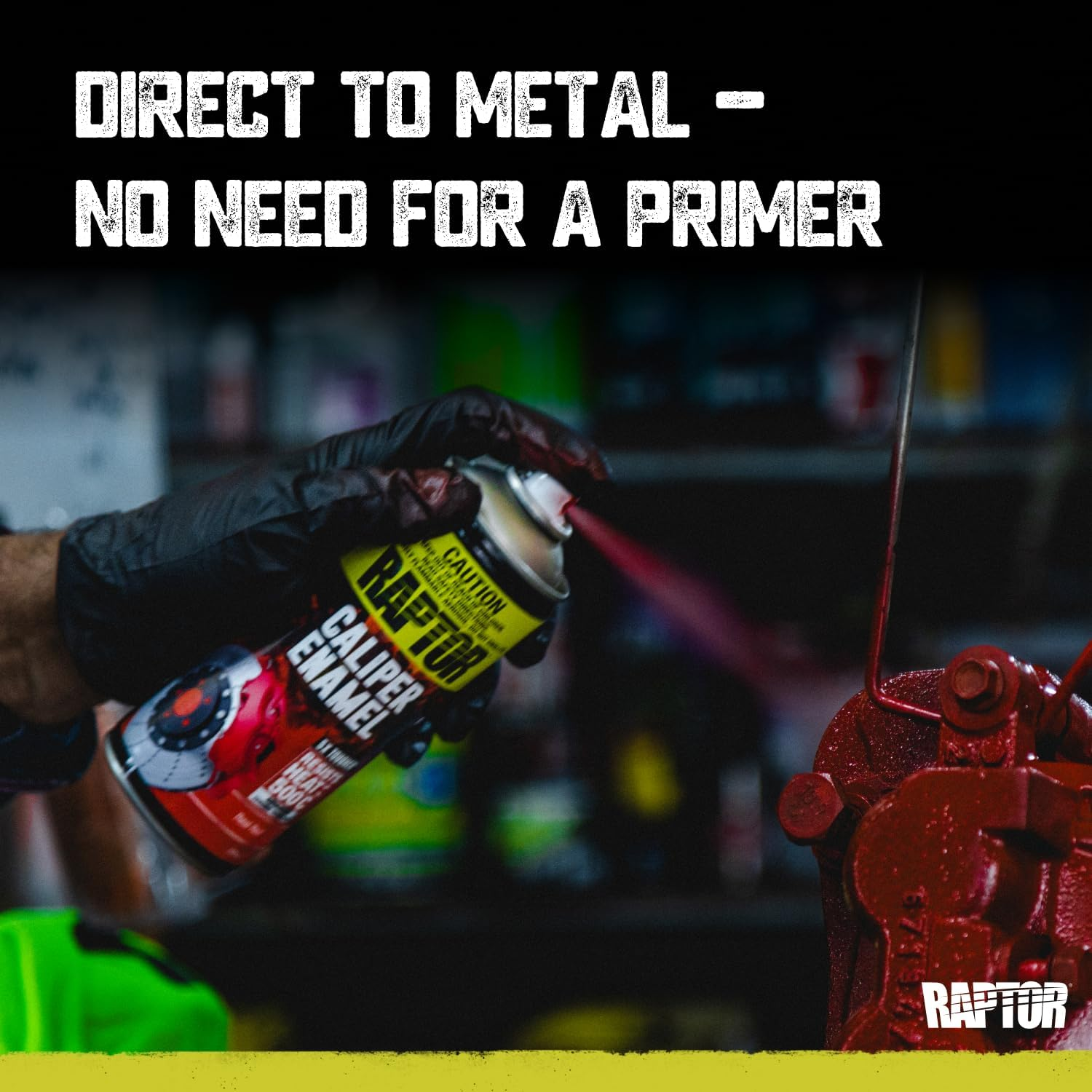 RAPTOR High Temp Caliper Enamel, Advanced Ceramic Technology, High Gloss Finish, Direct to Metal & No Need for Primer, Brake Paint, Heat Resistance up to 500&deg;C, 365 ML, Satin Black image number 1