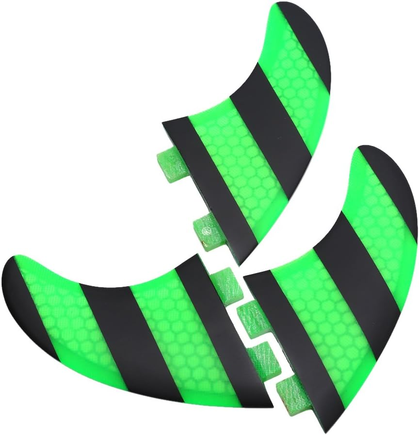 Tri Set Thruster, Green+Black FCS G5 Surf Fins Surfboard Fiberglass Comb Tri Set Thruster, Surfing Accessories, Surfing Equipment image number 2