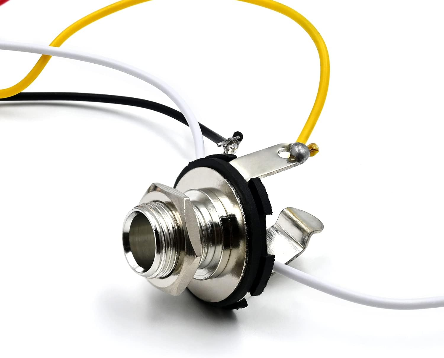 P Bass Humbucker Pickups Prewired Harness Set with 1T1V 1Jack, Variable Gauss Ceramic Traditional Precision 4 String Bass Pickups Set Compatible for PB Style Electric Bass, Black image number 2