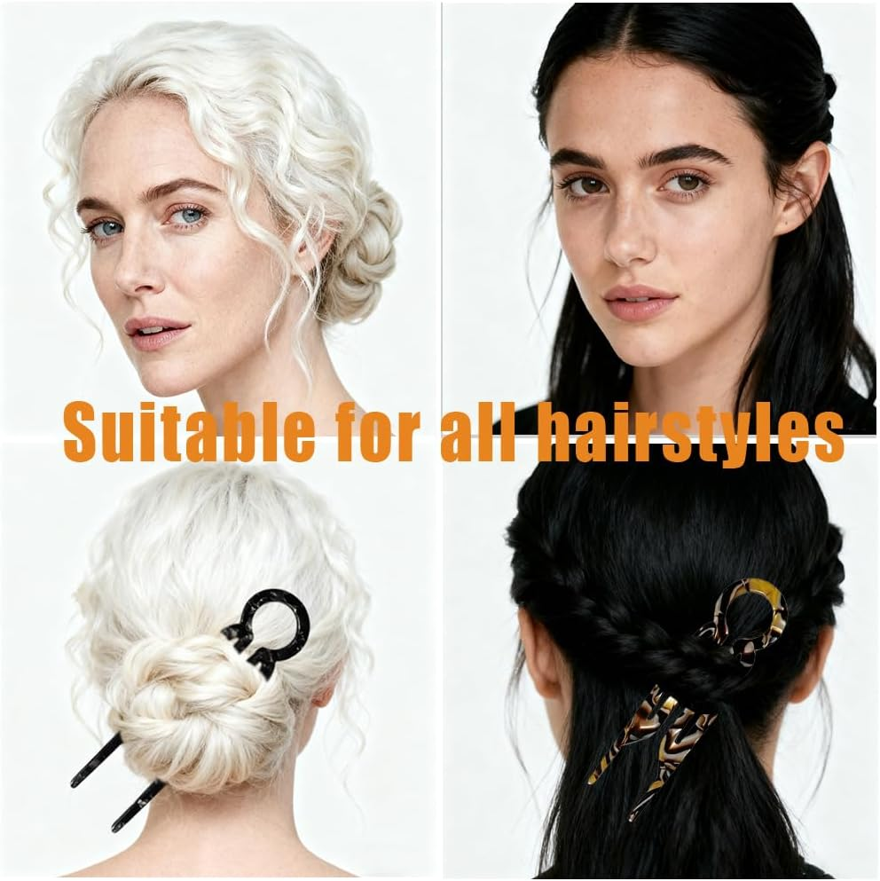 French Hair Pin, U Shaped Prestige Hair Pins, Attractive & Durable Hairpins for Women, Suitable for Most Hairstyles like Long & Curly Hair (3 Colors) image number 4