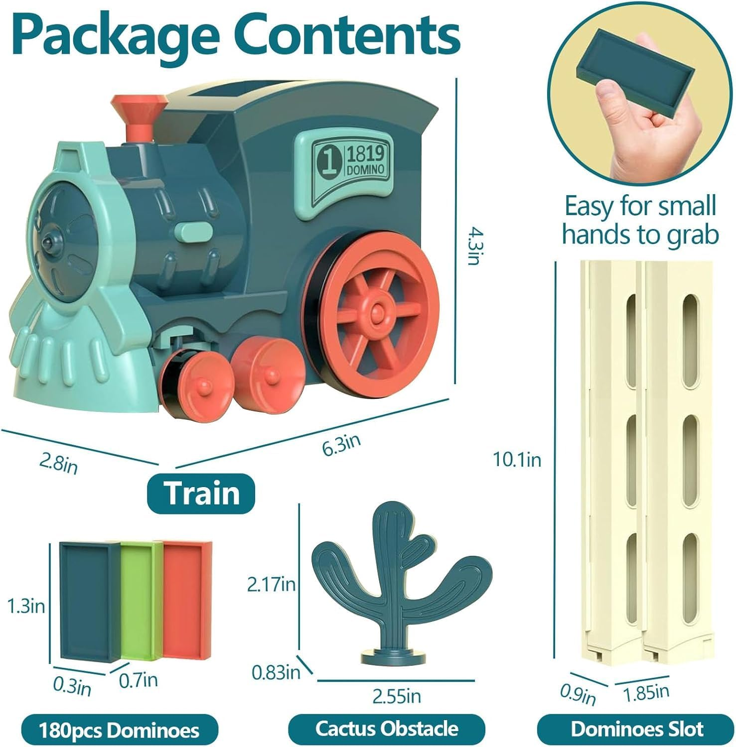 Linzezon Domino Train Toys, 200PCS Automatic Dominoes Kids Games for 3 Year Old Boys, Summer STEM Montessori Toy Autistic Toddler, Christmas Birthday Gifts Age 3-12