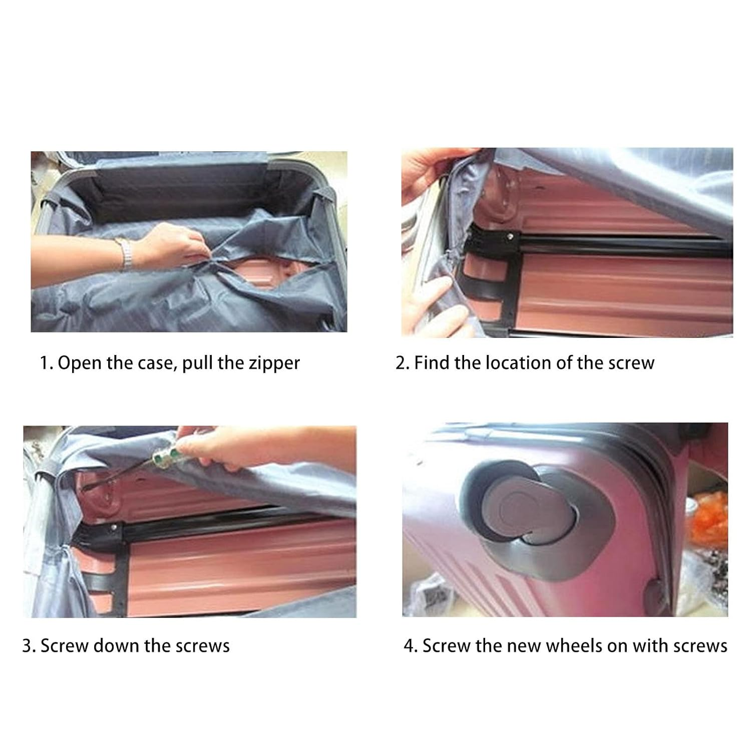 Suitcase Wheel Universal A84 Wheels Wheels Accessories Luggage Black for 2 Pieces Luggage Wheels Wheels image number 2