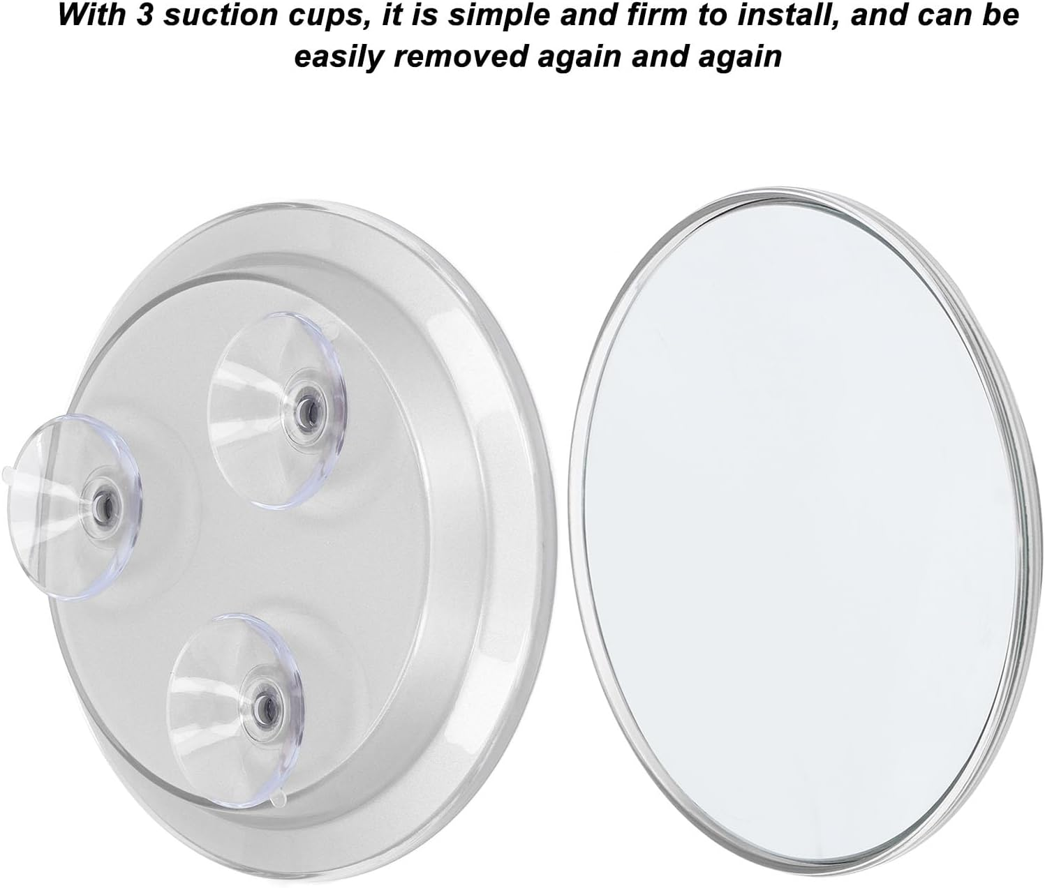 30X Magnifying Mirror with Suction Cup, 6 Inch Large Makeup Mirror with 30X Magnification, Compact Makeup Magnifying Mirror, round Magnifying Mirror for Travel Mirror (Silver) image number 6