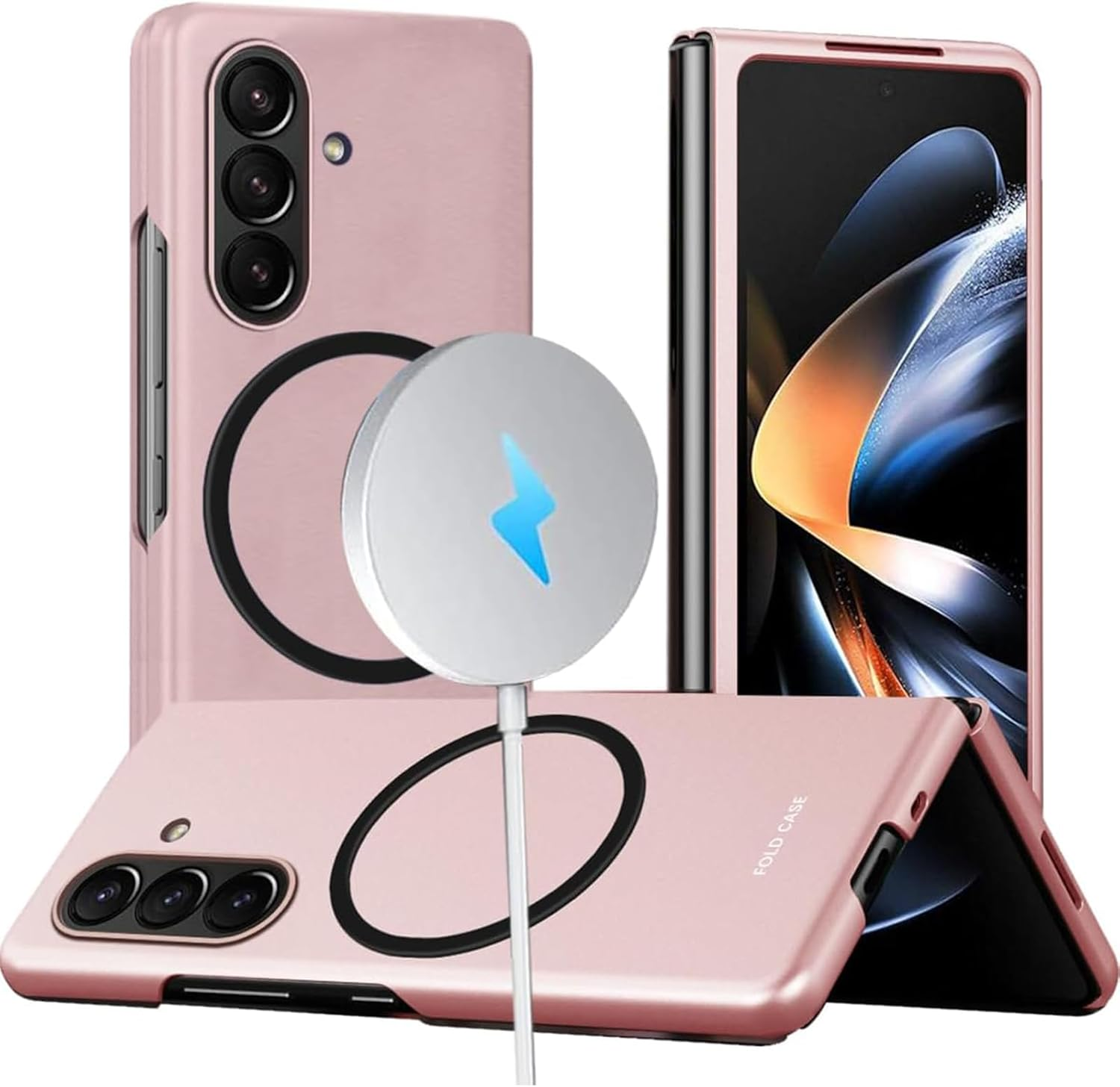 RUNGOS for Samsung Z Fold 6 Case Magsafe (Bare Metal Feel) [Strong Magnetic] [Slim Fit, Ultra Light] [Wireless Charging] Shockproof Magnetic Cover for Samsung Galaxy Z Fold 6 Case 2024