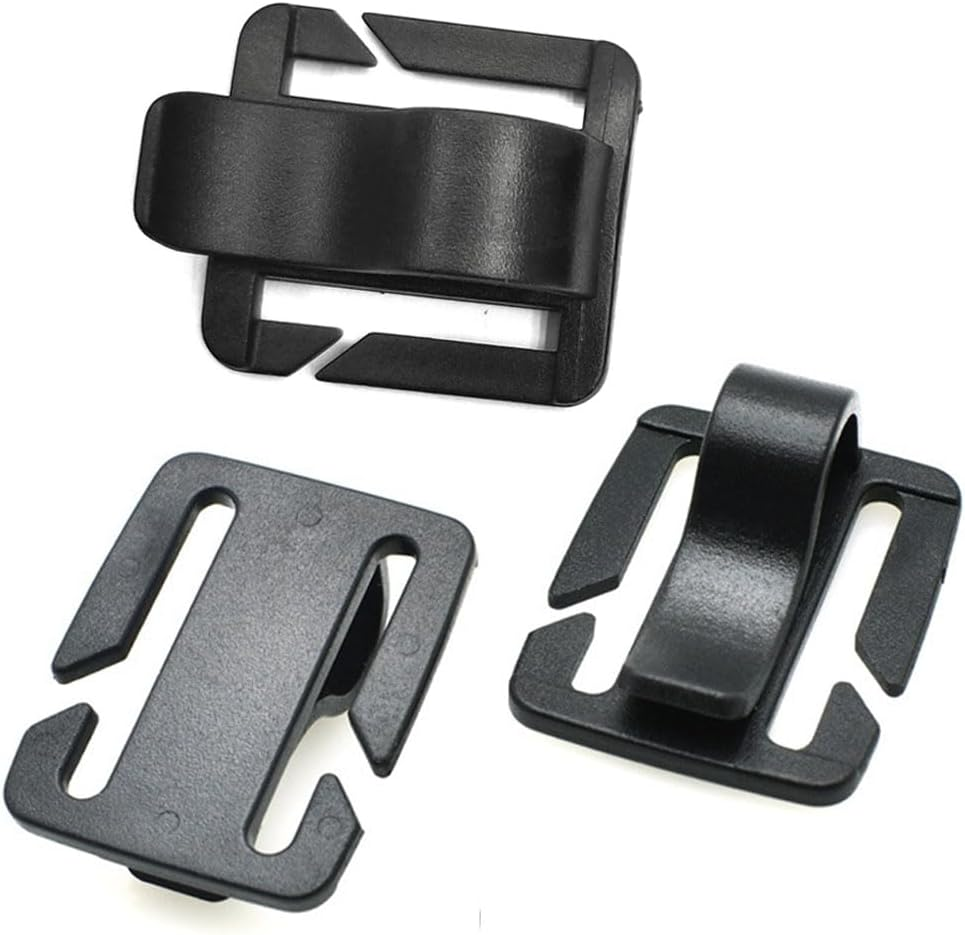 Esforzarse 6 Pcs Black Water Bladder Tube Clips, 31.8 X 25.9Mm Sternum Strap Tube Pipe Clip, Water Tube Clip Military Backpack Clips, Outdoor Backpack Water Bladder Hose Hose Clip Camping and Hiking image number 3