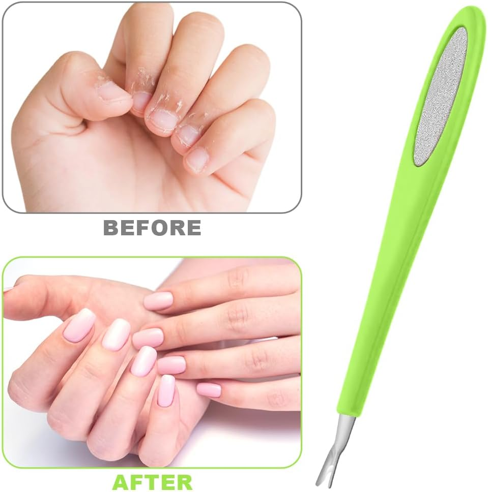 Alaoo Pack of 4 Cuticle Pushers, Cuticle Trimmer for Women, Cuticle Pusher Gentle for Nail Bed, Plastic Handle, Cuticle Pusher, Nail Art Tools for Processing Cuticle, Manicure, Green image number 5