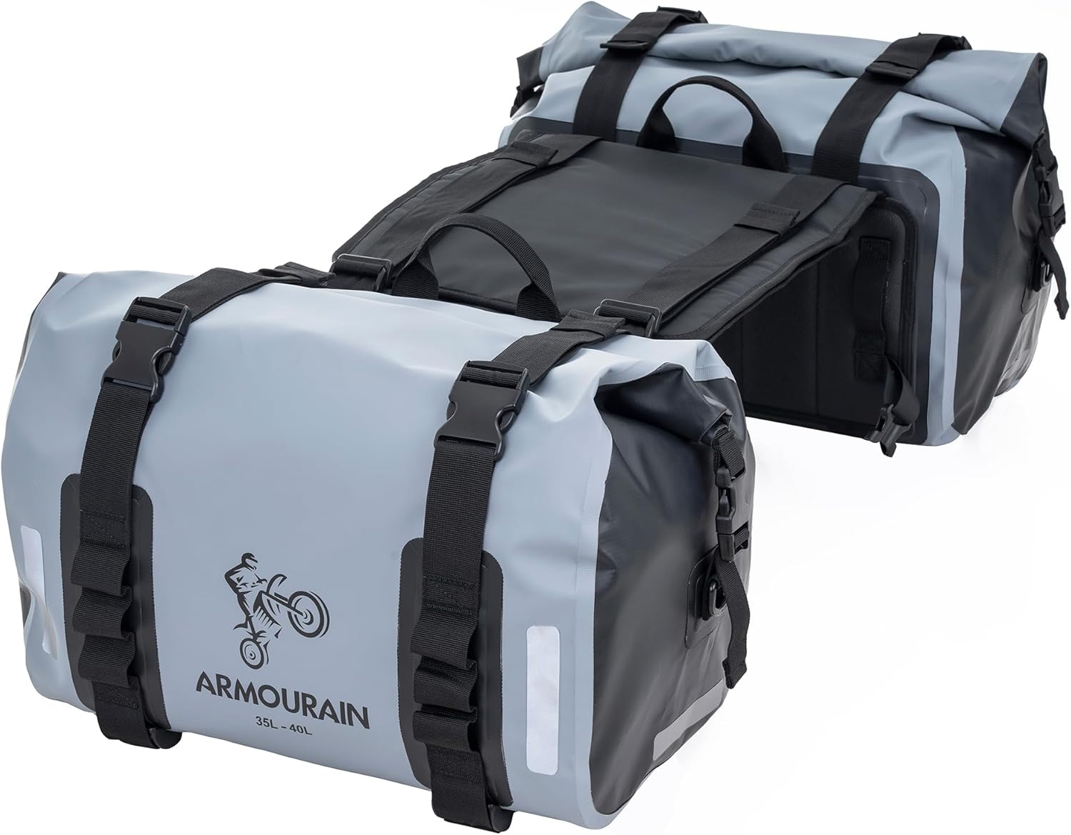 Motorcycle Saddle Bag 70L (35L*2) Motorcycle Equipment Cycling Rear Seat Bag (Black)