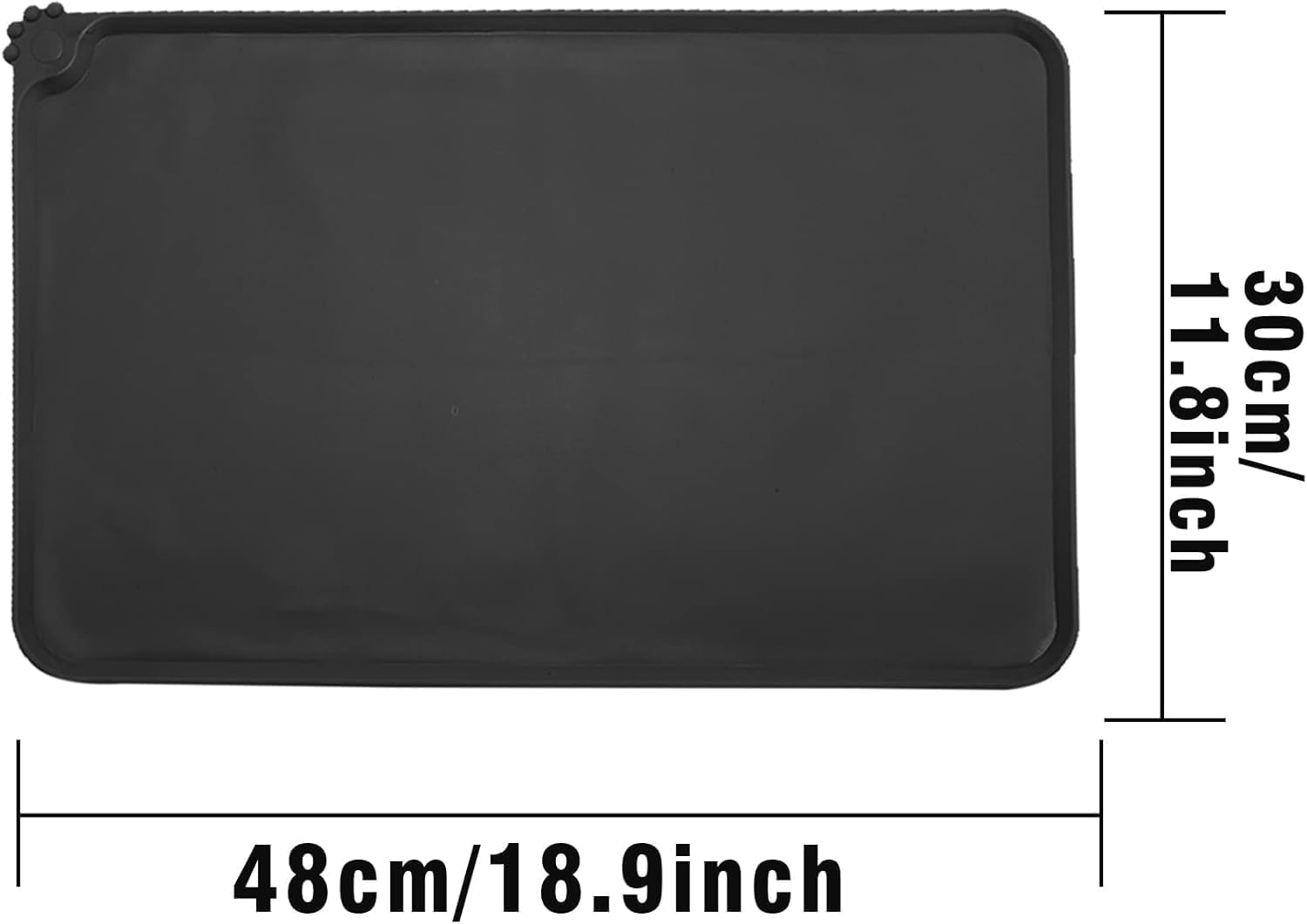 Non Slip Silicone Pet Feeding Mat, 1Pc Non-Stick Dog Cat Bowl Feeding Mat, Waterproof Anti-Slip Silicone Pet Food and Water Bowl Mat image number 3