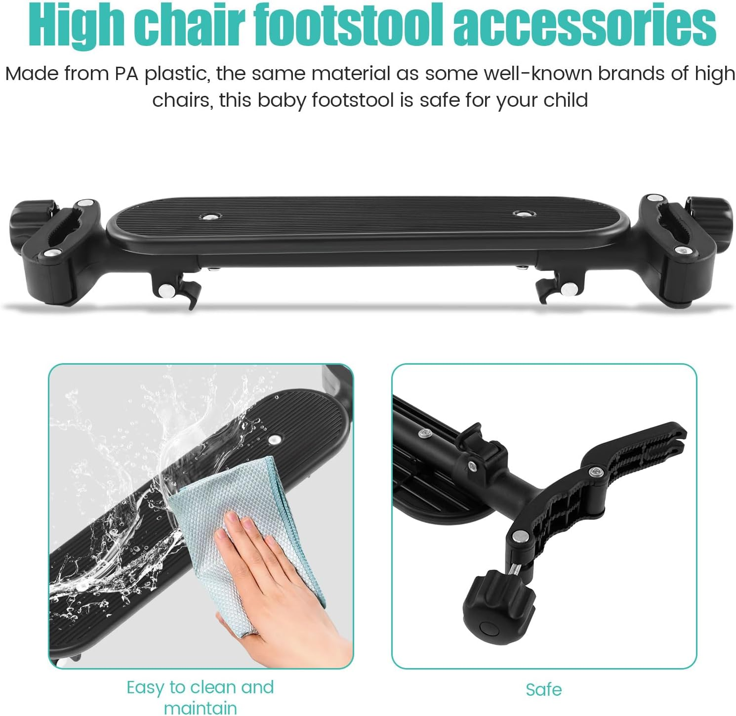 High Chair Footrest Footrest for Baby Highchair Adjustable Highchair Foot Rest Non-Slip Highchairs Foot Rest for Baby Highchair Accessories Compatible with Most Highchairs image number 1