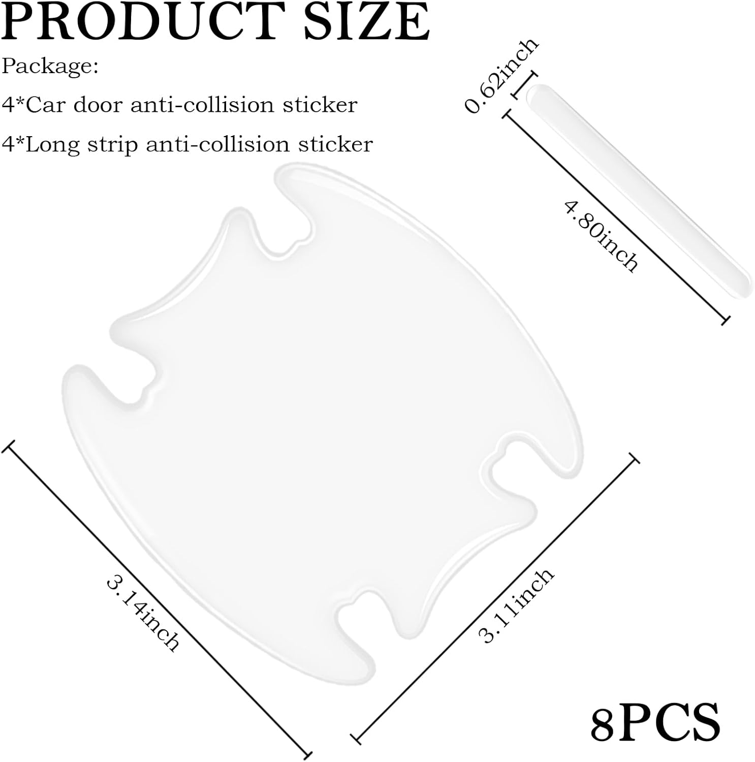 4PCS Car Door Handle Protectors 4PCS Car Door Handle Cup Protector Kit,Pvc Car Door Handle Scratch Protector for Scratches as Car Decorations,Universal Car Door Handle Scratch Protector (Transparent) - Carbon Fiber image number 5