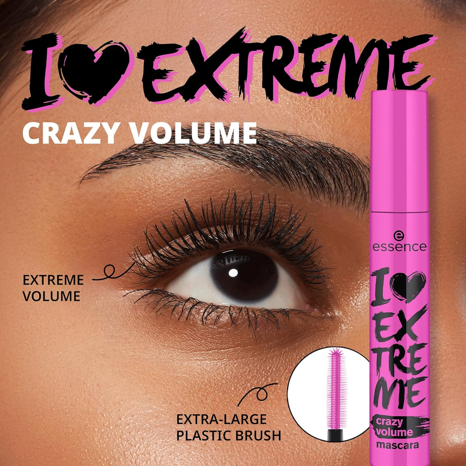 Essence Cosmetics I Love Extreme Crazy Volume Mascara 12 Ml, Black image number 2
