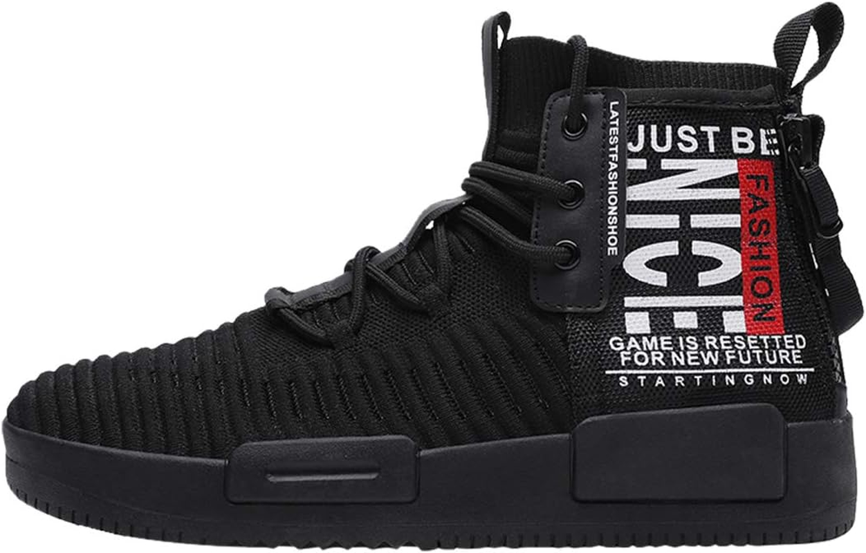 RUNMAXX Mens Fashion Walking Lace up High Top Shoes Stylish Running Athletic Casual Sneaker