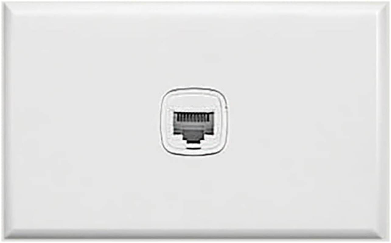 HPM Excel 1 Gang Cat3 RJ12 Horizontal Telephone Outlet Socket, White