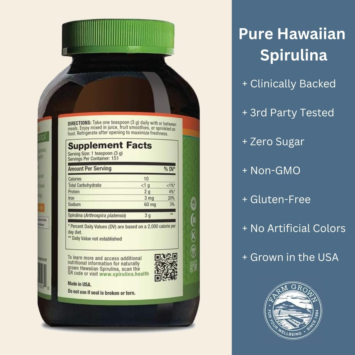 Nutrex Hawaii Pure Hawaiian Spirulina Pacifica 16 Oz 454 G image number 3