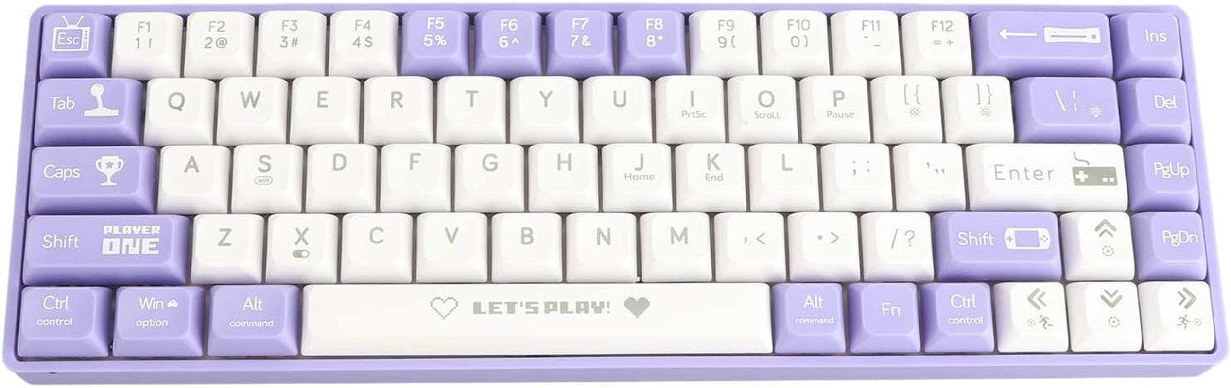 Portable 60% Mechanical Gaming Keyboard, 68 Keys Mechanical Keyboard, Hot Swappable Dynamic Backlighting Red Switch Mechanical Keyboard for Gaming for Type C Devices (Purple And