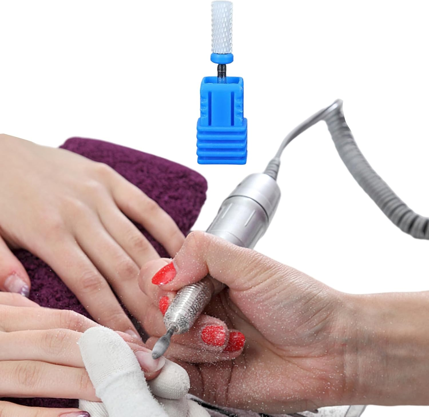 Ceramic Nail Drill Bits,Ceramic Nail Drill Bits Art Polishing Grinding Head - for Rotary Tool Accessories, Cuticle Clean File for Nails Electric Manicure Head