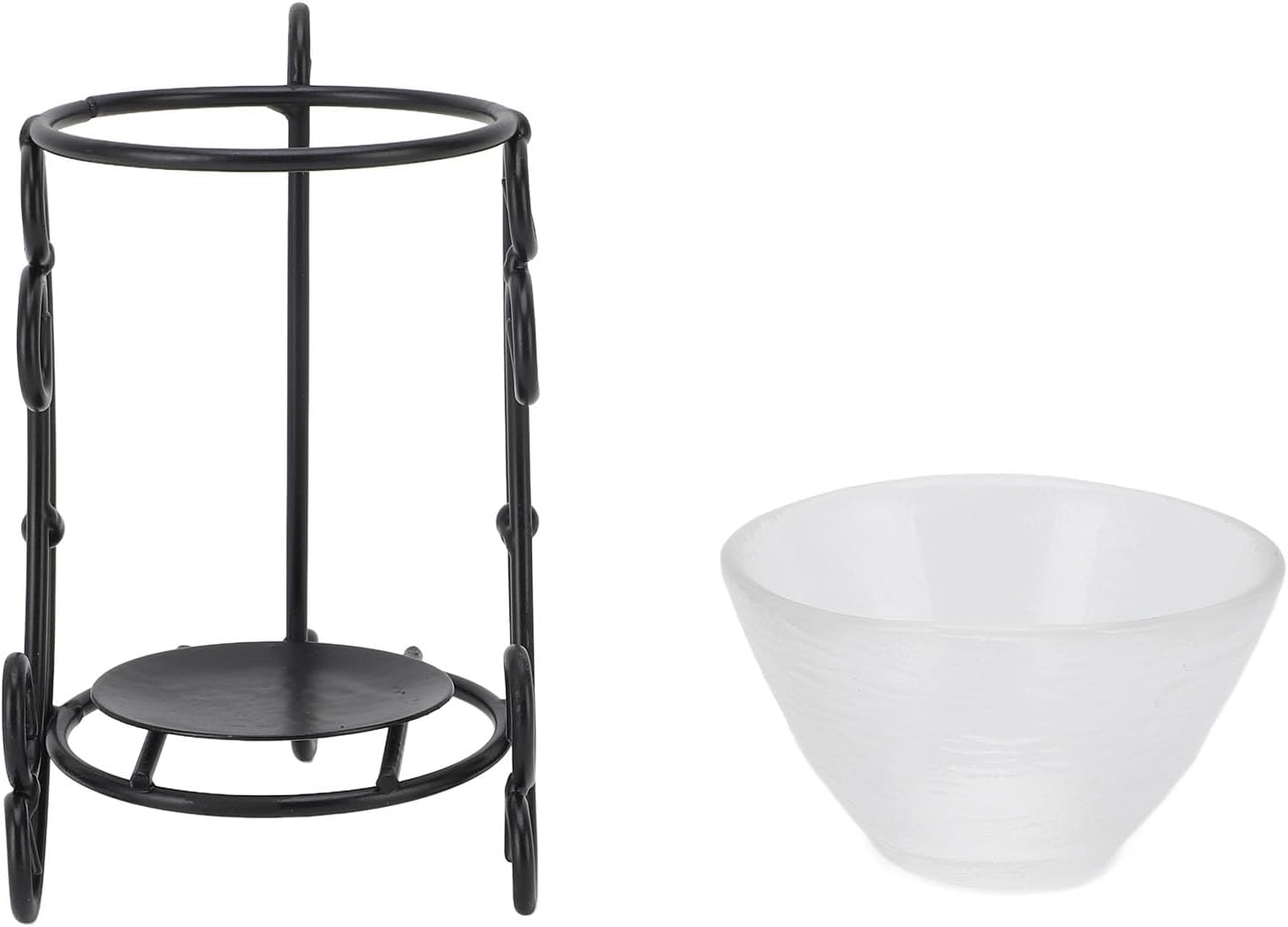 Essential Oil Burner, Metal Iron Glass Wax Melt Burner for Stress Relief, Meditation, Home Decoration Tealight Candle Holder