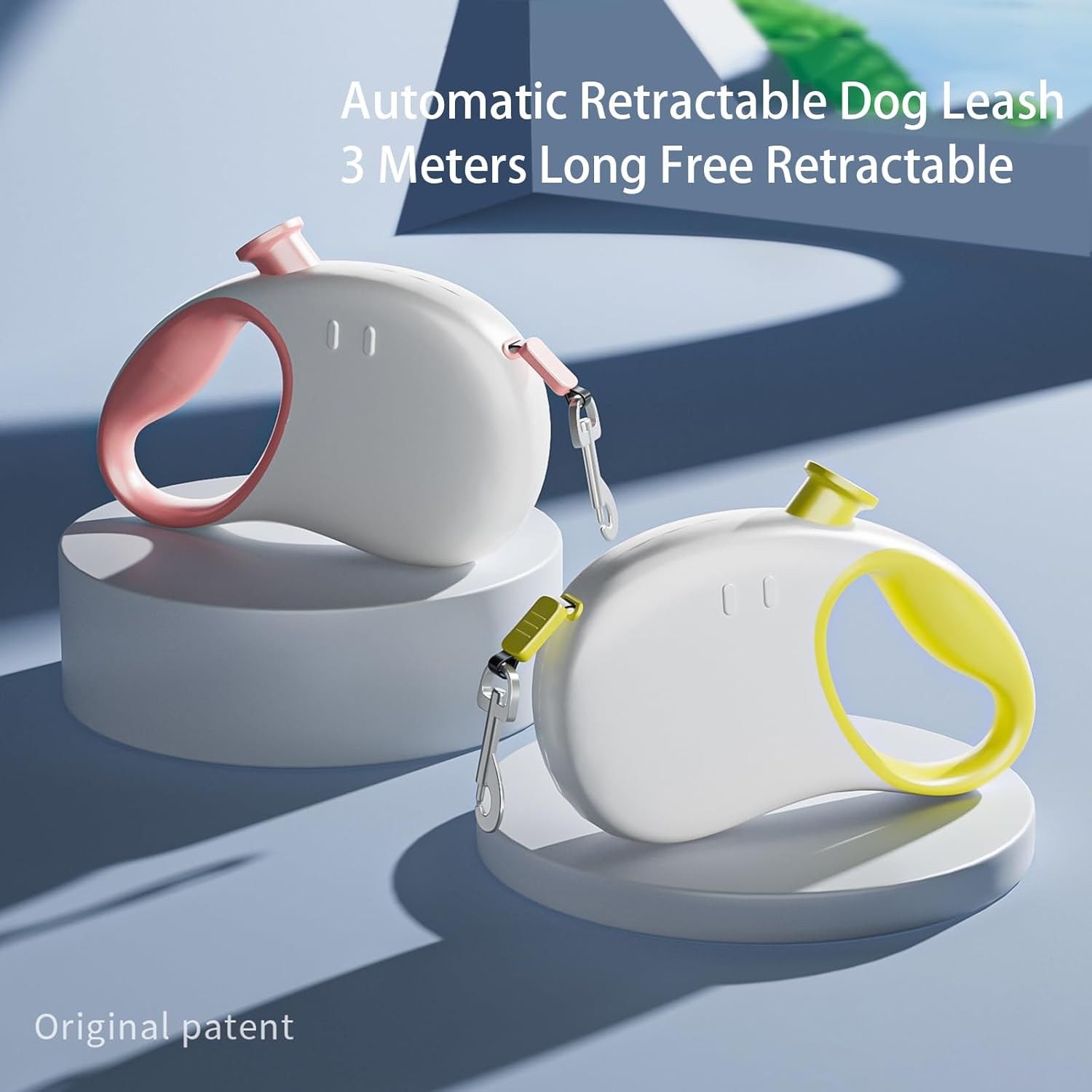 Tangle-Free Retractable Dog Leash with Brake - 3M Strong Nylon, Compact for Small Dogs, Also Suitable for Cat and Other Small Animals, Perfect for Gifts (Yellow) - Grey image number 6