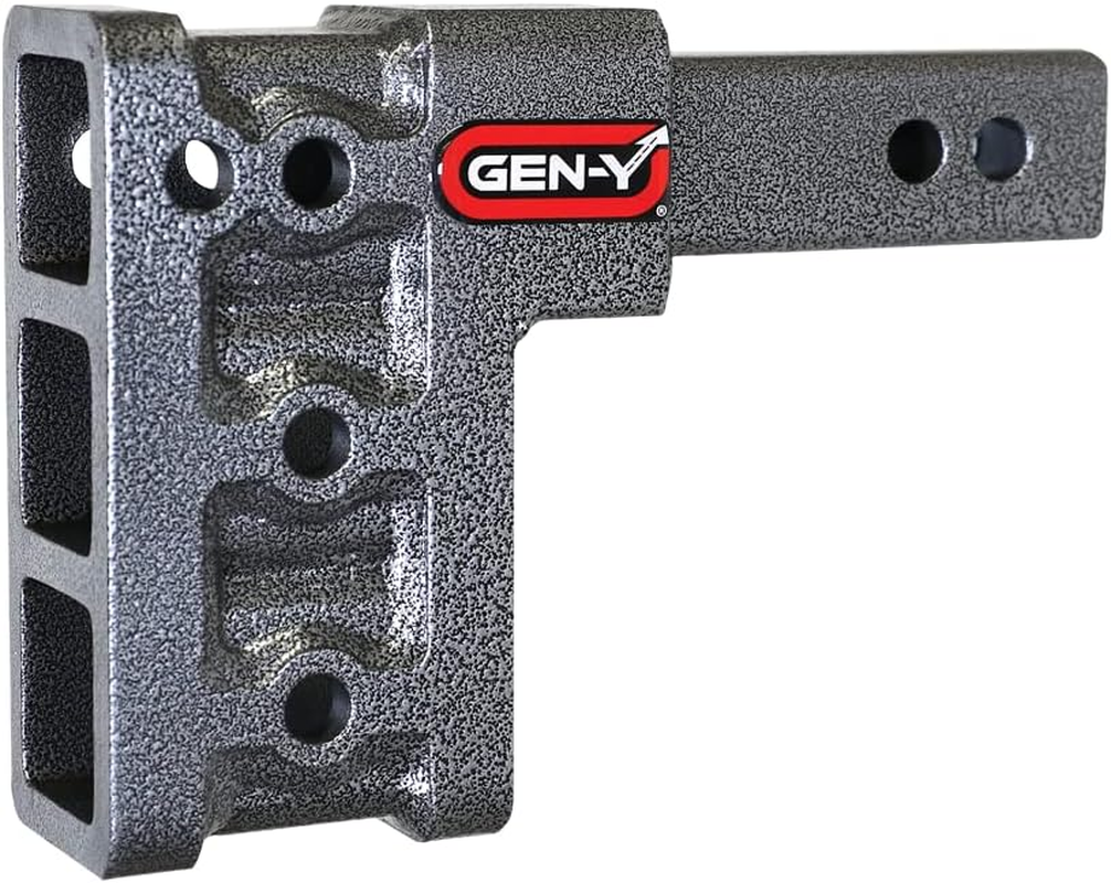 Geny 303,Adjustable Drop Hitch,3-Slot Dual 2" Hitch Receiver, 5" Drop Raise Solid Shank Hitch Only