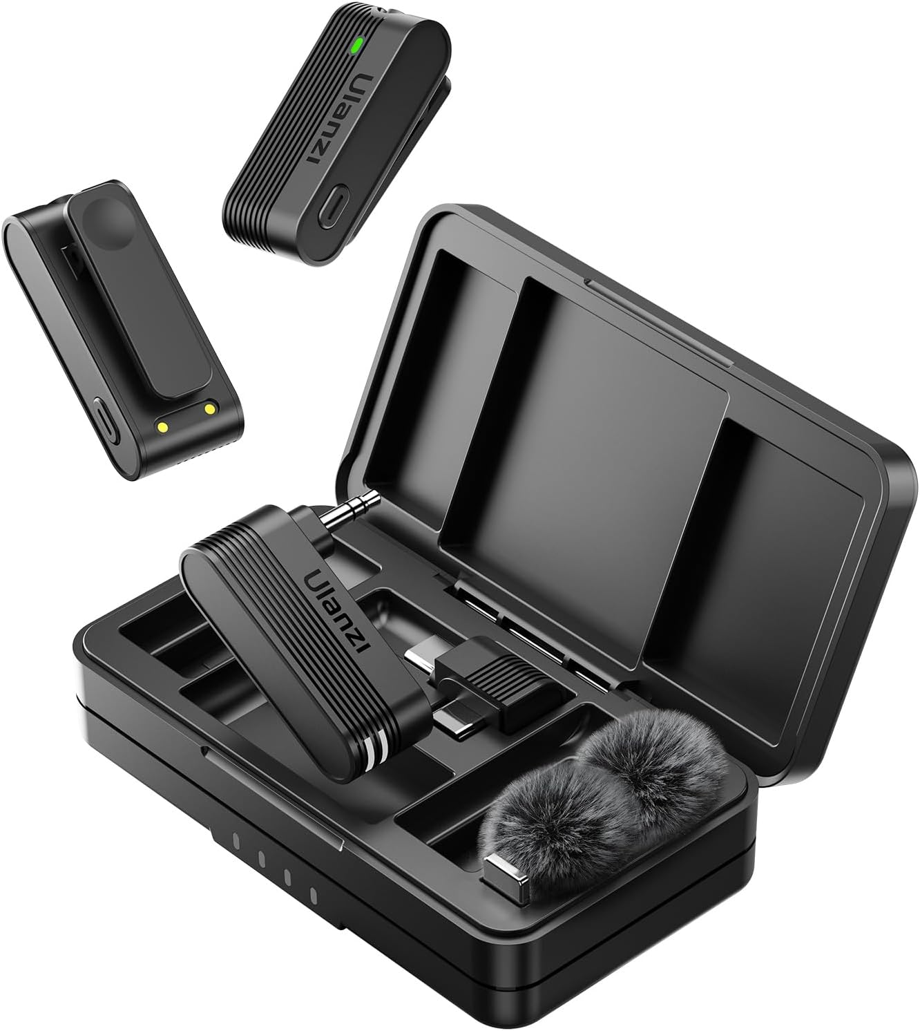 ULANZI A100 Wireless Lavalier Microphone, 360&deg; Pickup Intelligent Noise Canceling Module Compact Lightweight, up to 13.5 Hours Recording Time, Compatible with Android Ios Camera image number 3