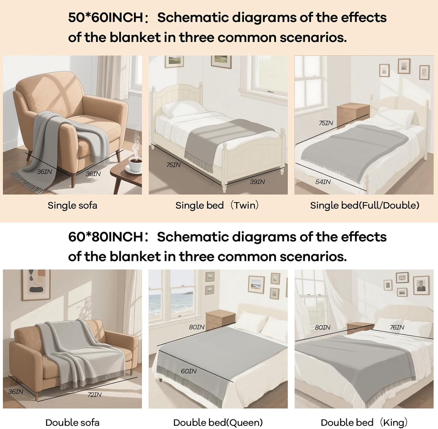 Inhand Navy Blue Throw Blanket for Couch and Bed, Soft Living Room Home Decor Knitted Blanket with Tassel, Outdoor Lightweight Breathable Summer Blanket, Farmhouse Warm Woven Decorative, 50"X60" image number 5