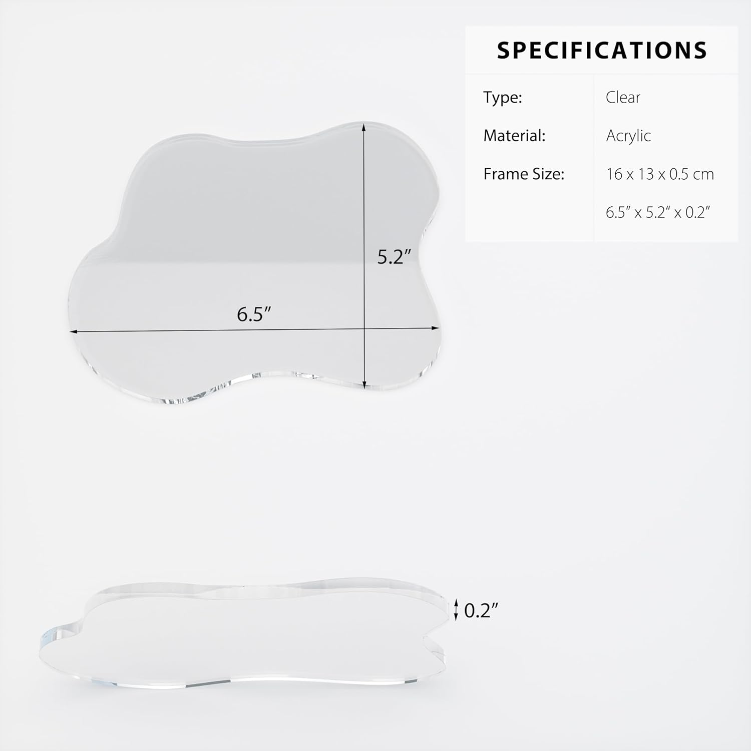 Acrylic 5Pcs/Set Coaster for Desk, Clear Bar Drink Coaster, Clear Cloud Shape Coffee Cup Coaster, Perfect for Tabletop Protection and Accessories Display.