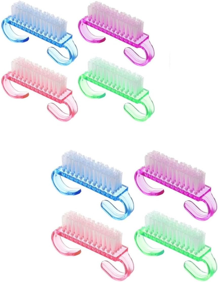 8 Pcs Mini Fingernail Scrub Cleaning Brushes, Nail Brush for Cleaning for Toes and Nails Cleaner（Purple, Blue, Green,Pink） image number 3