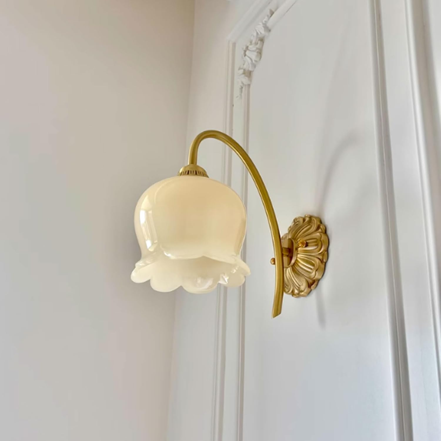 Wall Lamp LED Wall Mounted Lights Mirror above Brushed Brass Hallway Wall Lamp Wall Lamp for Bedroom Living Room Porch Wall Lighting image number 6