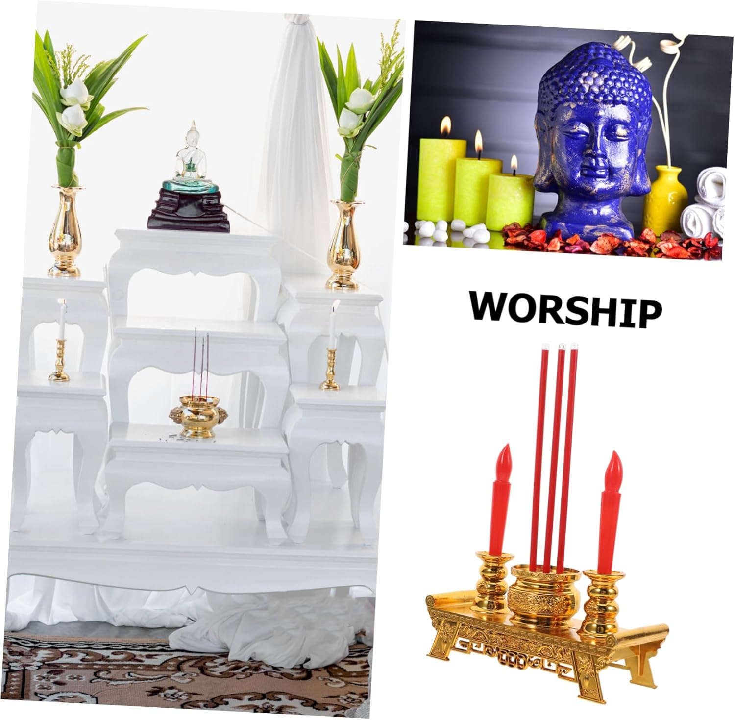 Gatuida Buddhist Led Candle Lamp Spiritual Decor Illusory Flame, Electric Chinese Candle Light for Worship and Home Altar, Battery Not Included, Suitable for Buddhist Rituals and Memorials image number 1