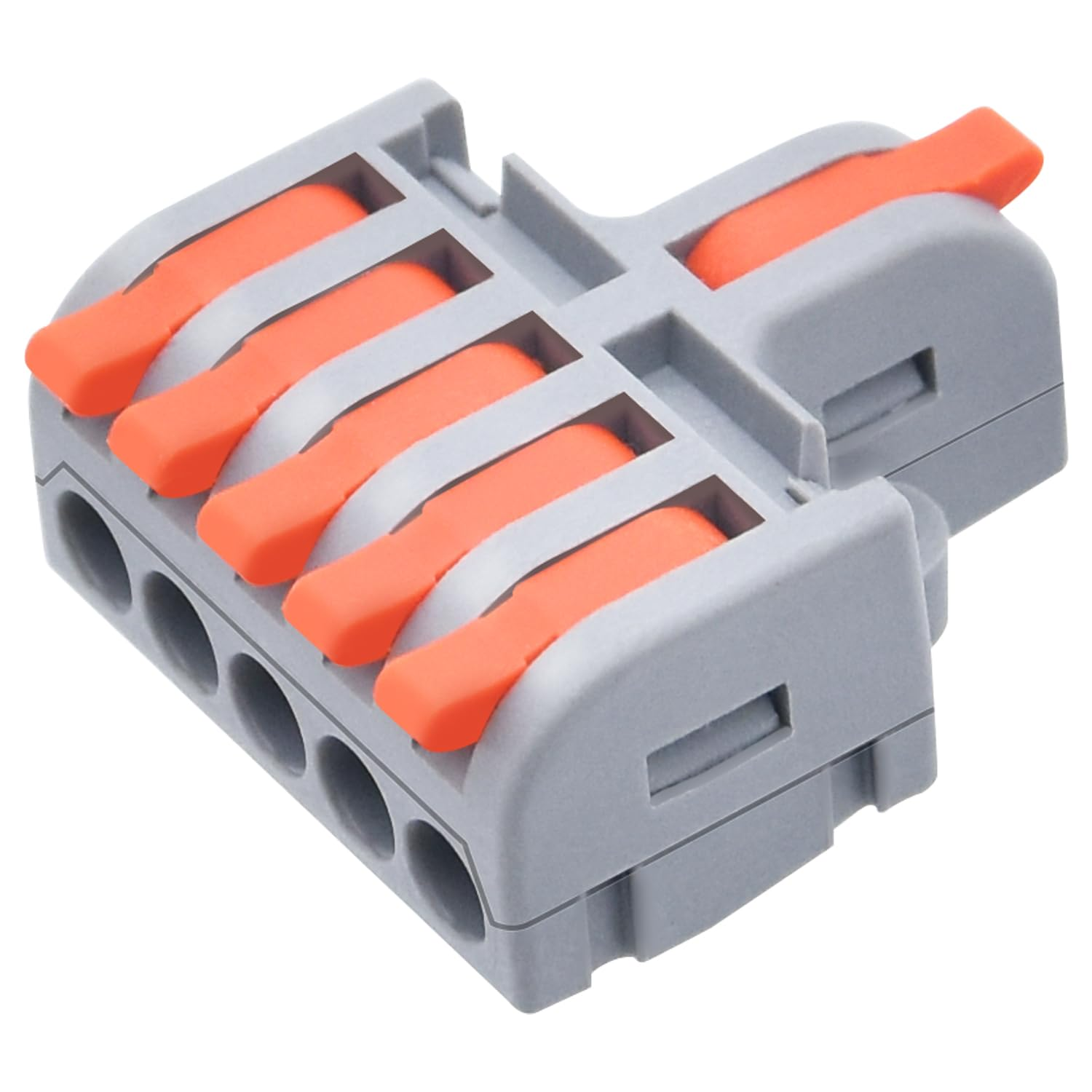 XALXMAW 13 Pcs Lever Wire Connectors, 1 in 5 Out DIY Mini Splicing Compact Quick Push-In Electrical Connectors, 24-12 AWG image number 1