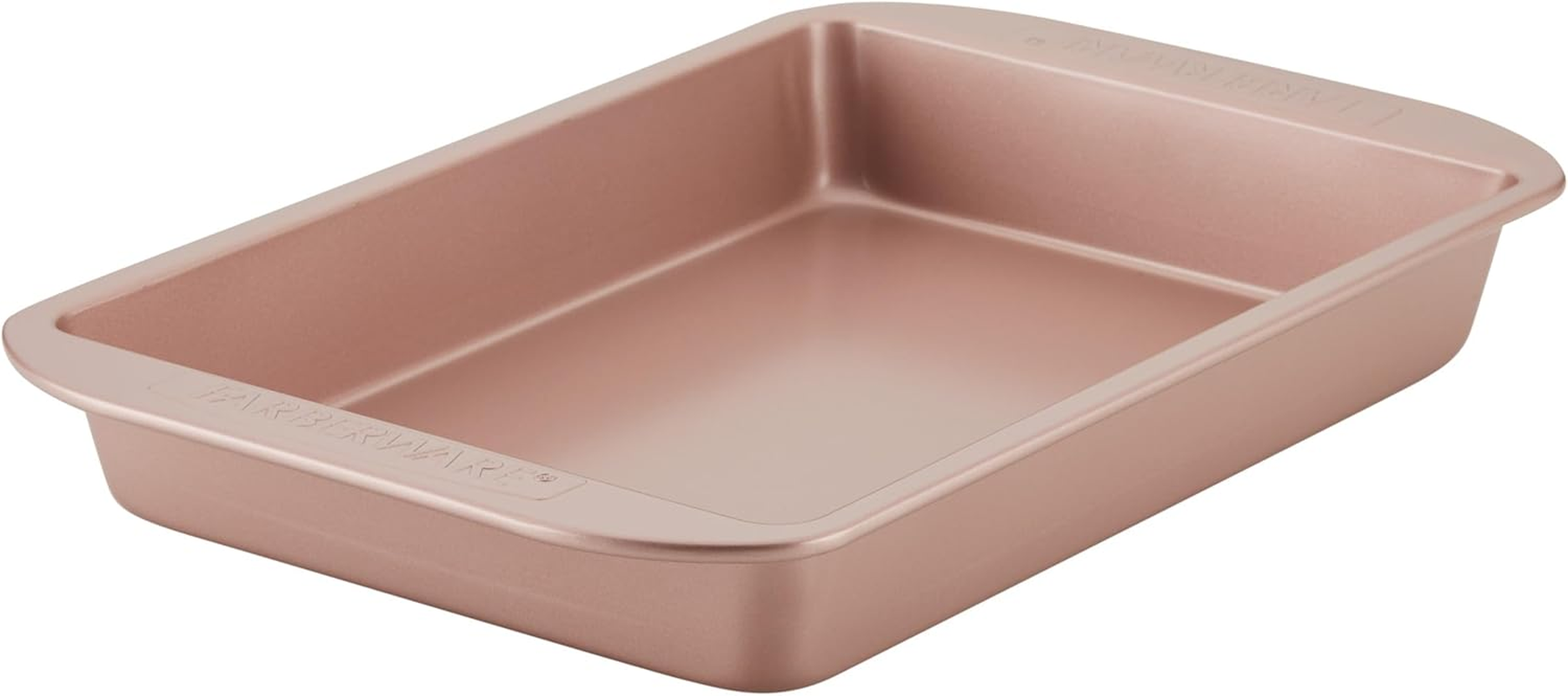 Farberware Baking Nonstick Cake Pan, Rectangle, 9 Inch X 13 Inch, Red Rose Gold