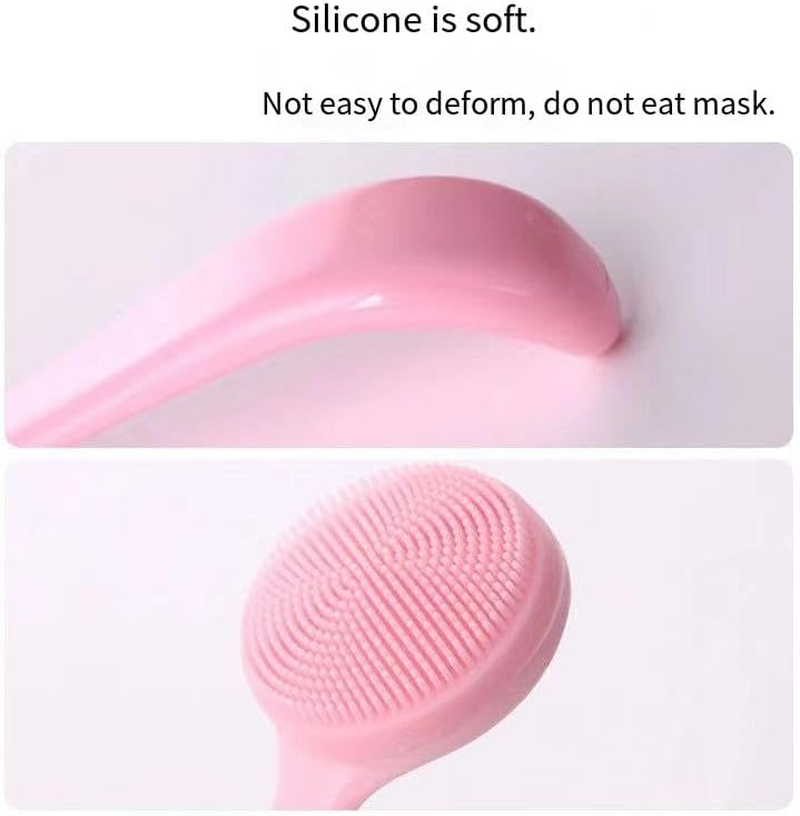 2 Pcs Silicone Manual Facial Cleansing Brush Waterproof Face Cleaning Scrubber Exfoliator Cleanser Soft Face Scrubber Exfoliating Brush for Blackheads Makeup Residues Removal image number 4