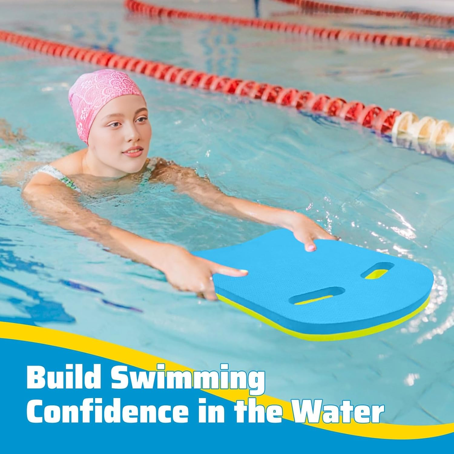 Swimming Kickboard - One Size Fits All - Training Aid for Children and Adults Kick Board Pool Exercise Equipment