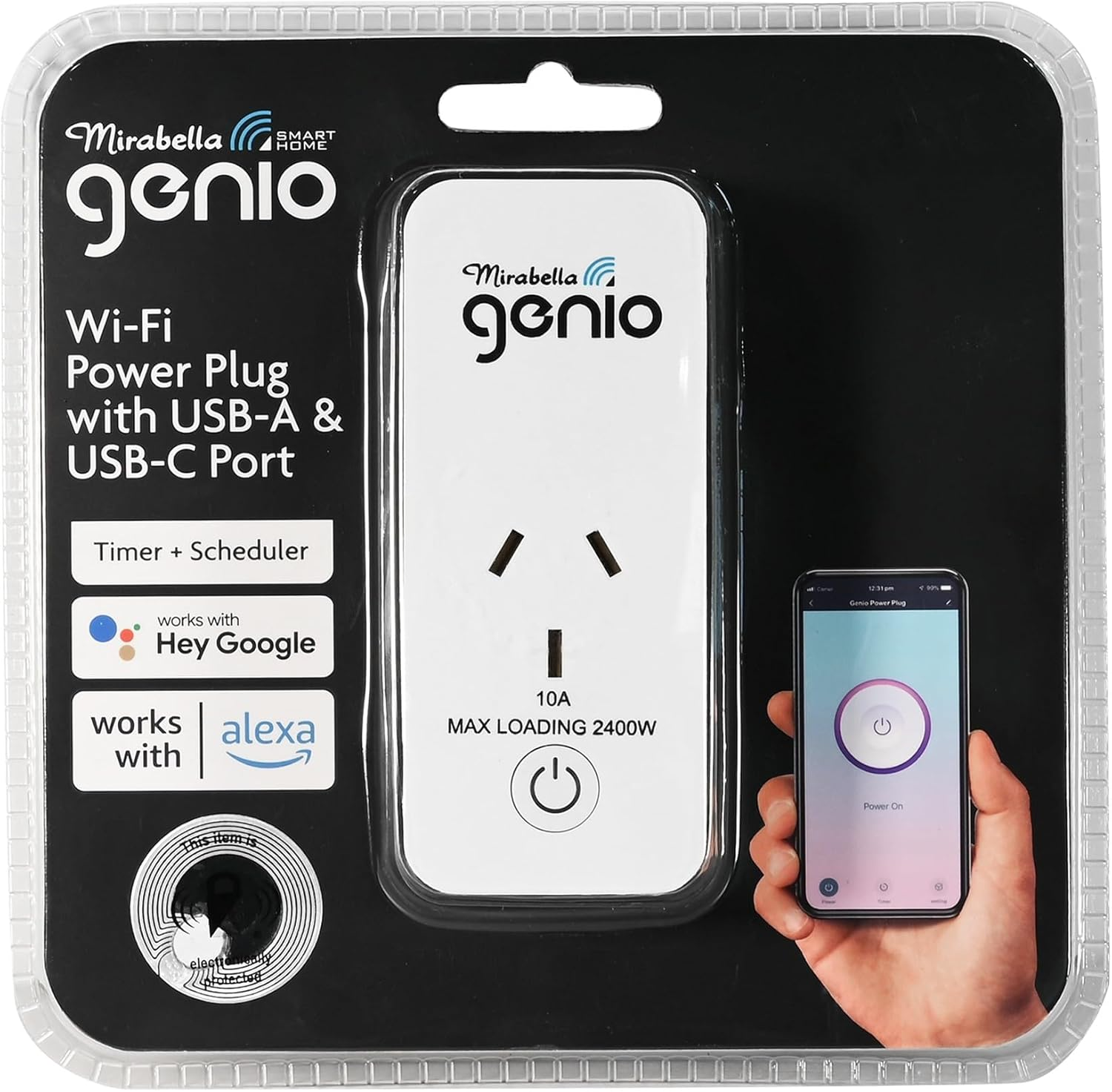 Mirabella Genio Wi-Fi Power Plug with USB-A & USB-C Port Includes Timer & Scheduler Function (10A) image number 2