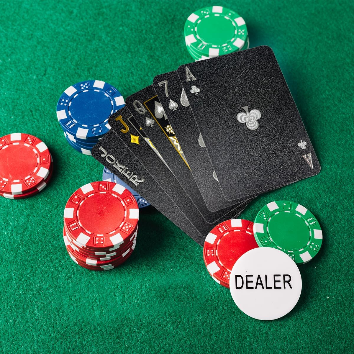 TEAONE Black Playing Card, 1 Deck Waterproof Poker for Party, Game, Magic Trick (8.8 X 6.3Cm/3.46 X 2.48In) image number 2