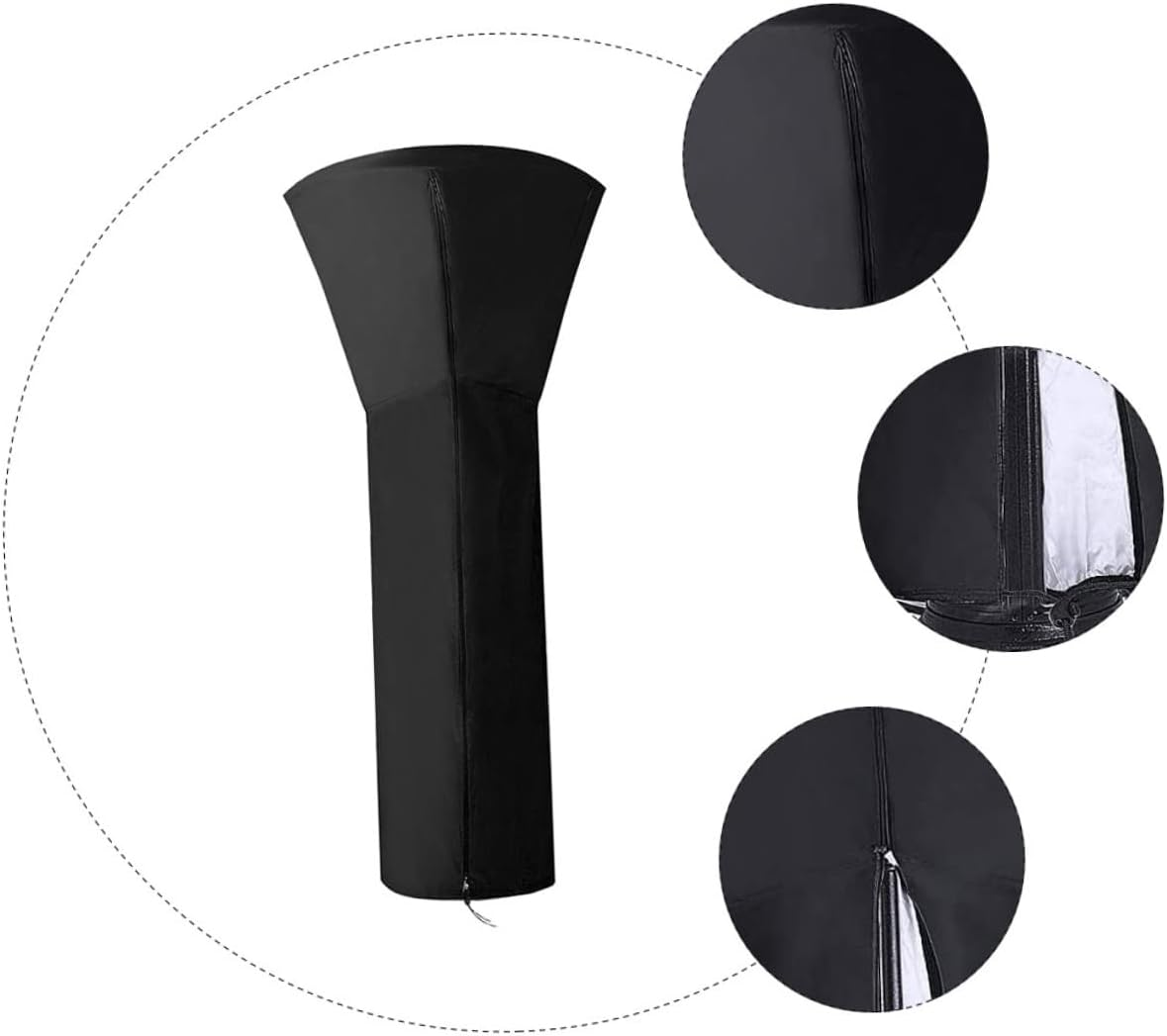 Patio Heater Cover Oxford Stand-Up Heater Protector with UV Coating Weather Resistant Dustproof Shield for Outdoor Garden image number 2