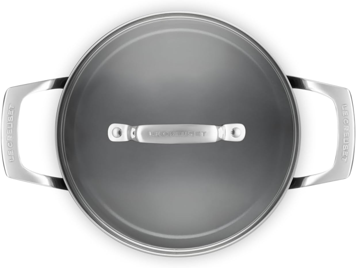 Le Creuset Essential Non-Stick Ceramic Stockpot with Glass Lid, 20Cm, 3.8L image number 3