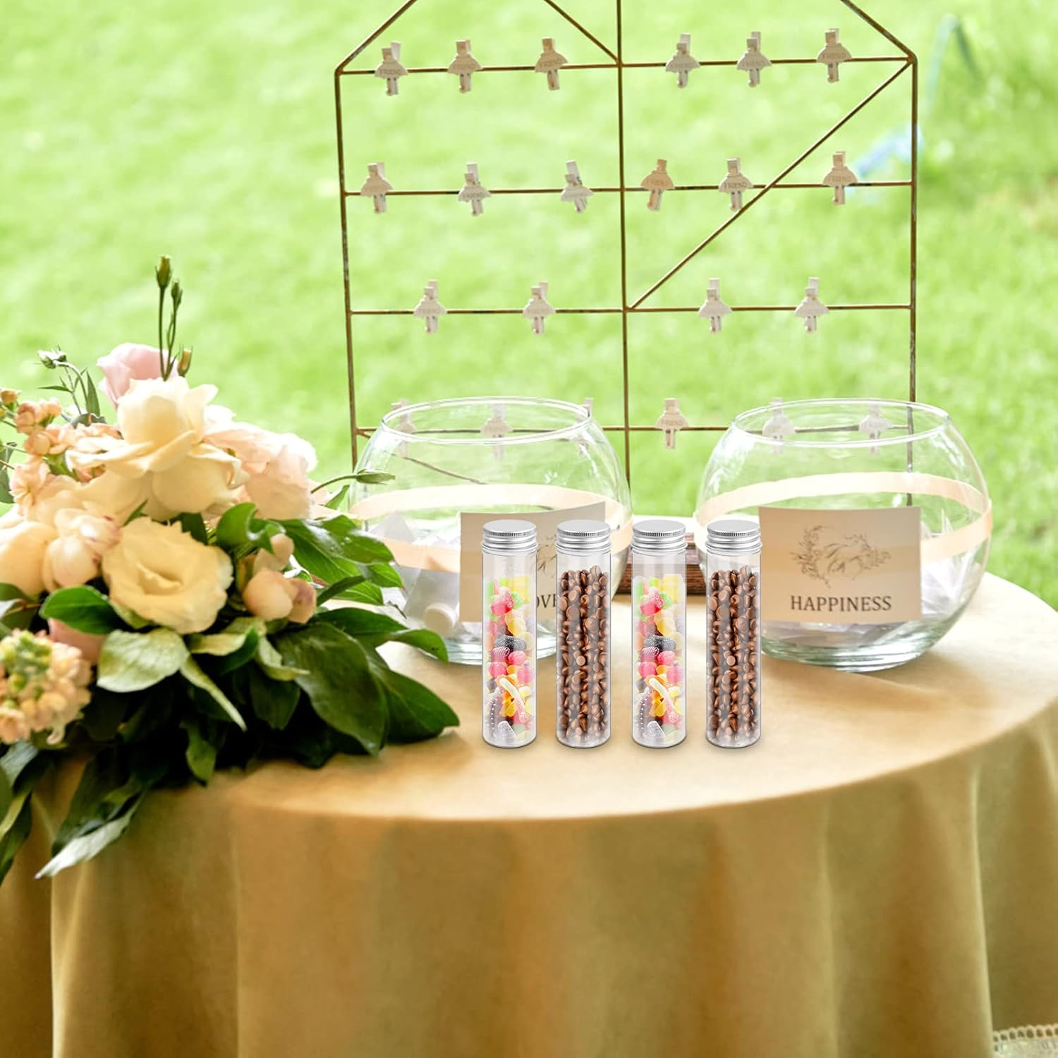 12 Pcs Clear Plastic Test Tubes with Screw Lid Caps, 110Ml Sample Test Bottle Storage Container Tubes for Laboratory Scientific Experiments Plant Cultivation Party Decoration Candy Salt Storage image number 1