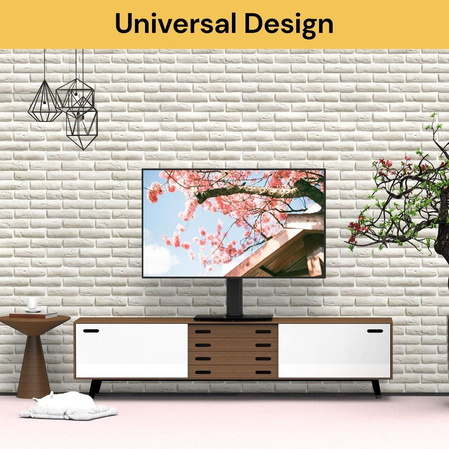 EZONEDEAL Universal TV Stand Table Top TV Stand for 37-55" LCD LED Tvs Adjustable Tv Mount Base Stand with Tempered Glass Base - Tv Bracket (37-55") image number 6