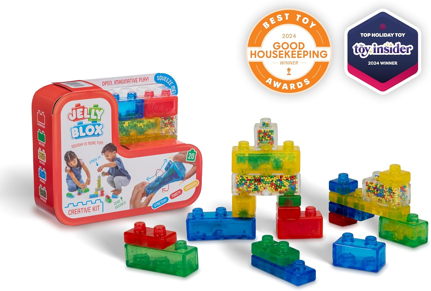 Goliath Jelly Blox Creative Kit - 20 Sensory Building Blocks for Toddlers & Preschoolers, Squishy, Stretchy, Safe, Fun & Developmental Play, Ages 2+ image number 5